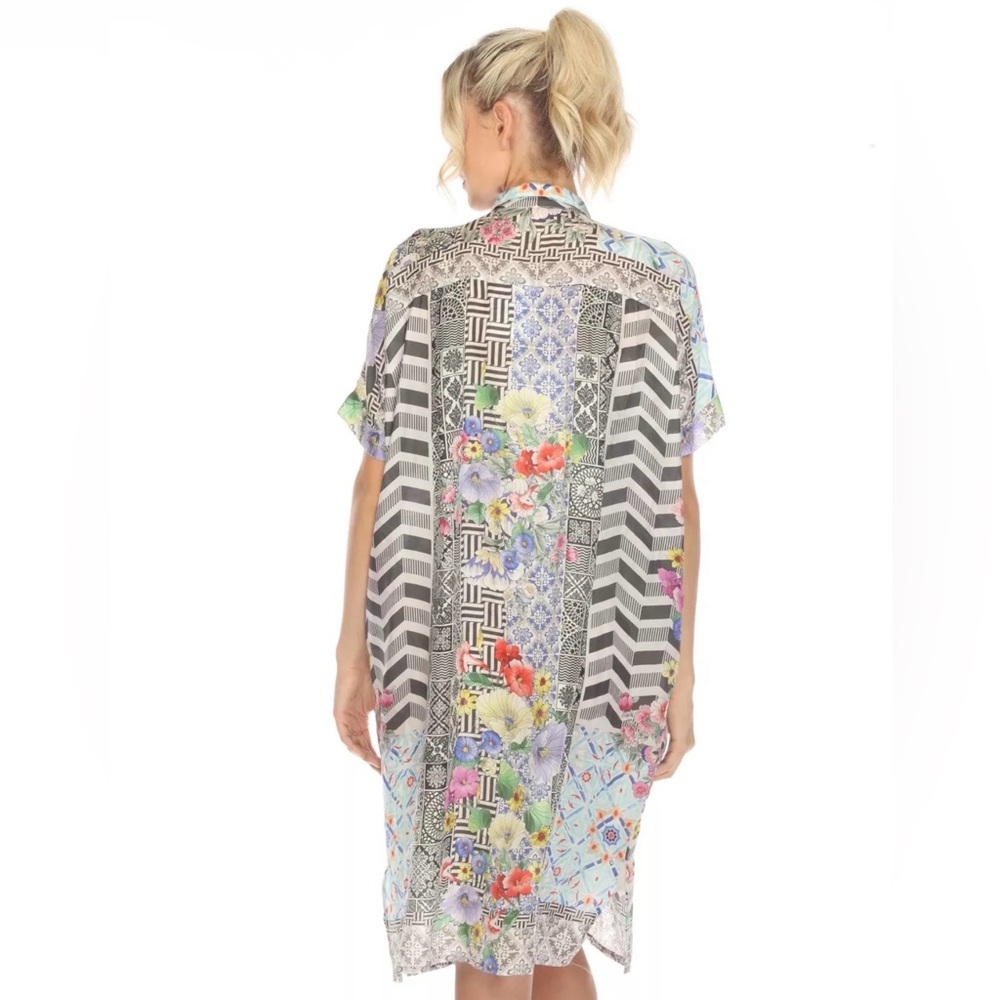JOHNNY WAS Madrigal Muse Floral Silk Printed Over The Knee Dress Sz M NWOT - Picture 9 of 16